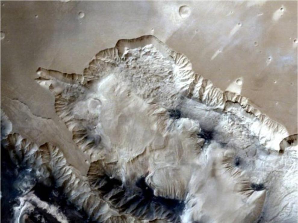 Imagen del cañón de Marte captada por la misión Mars Orbiter de La Indiao.