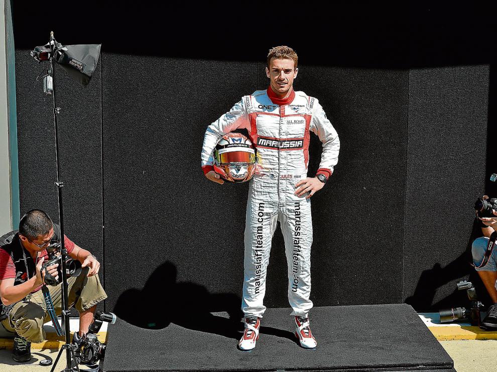 El francés Jules Bianchi, durante su presentación como piloto de Marussia en marzo de 2014.