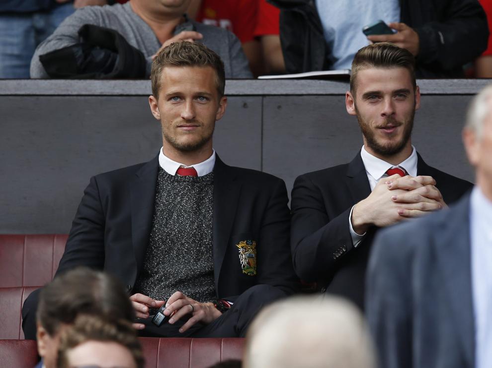 De Gea, en el palco, durante un partido