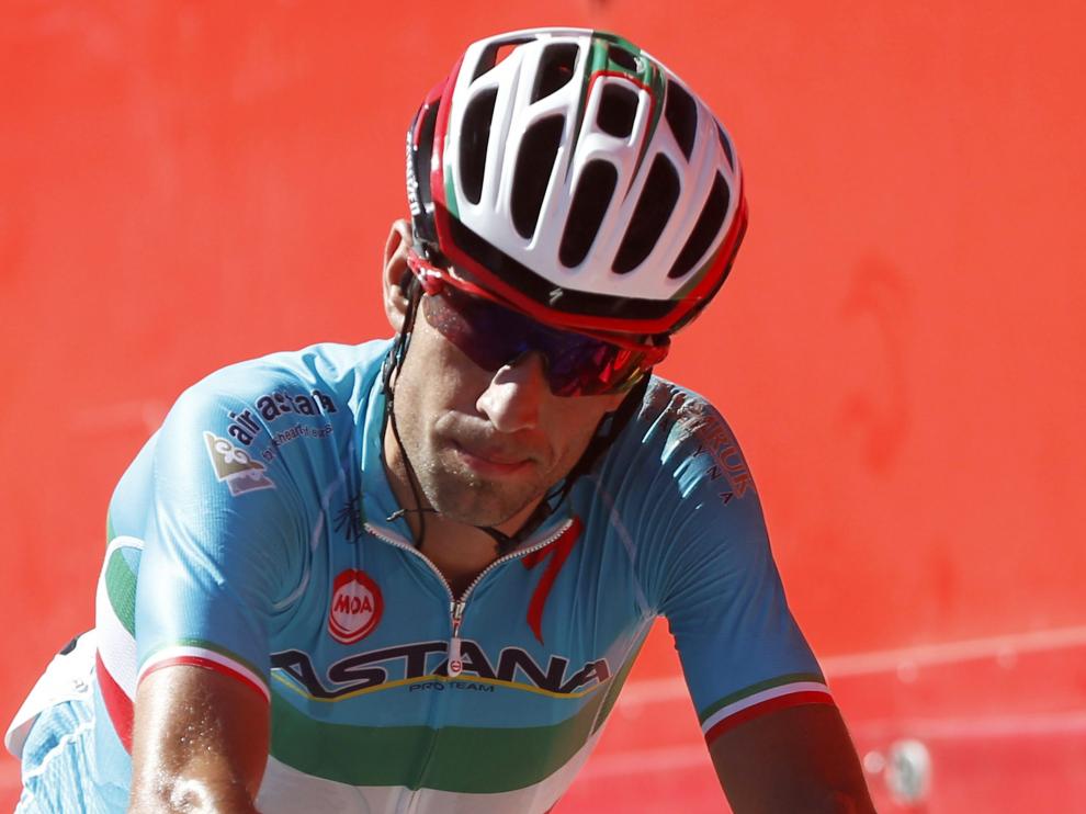 Nibali a su llegada a meta tras la segunda etapa de la Vuelta