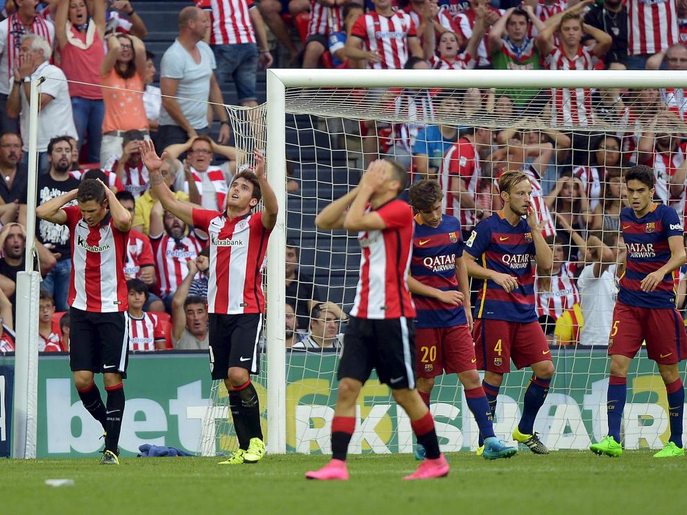 Suárez anota el gol del Barcelona en Liga ante el Athletic