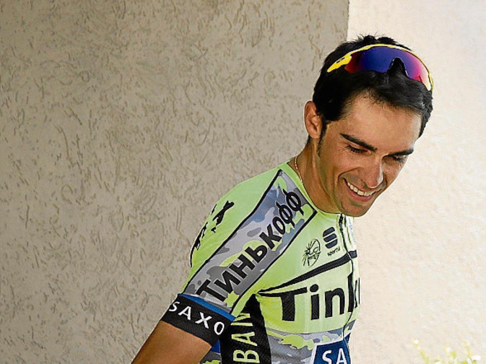 Contador, sonriente en el día de ayer.