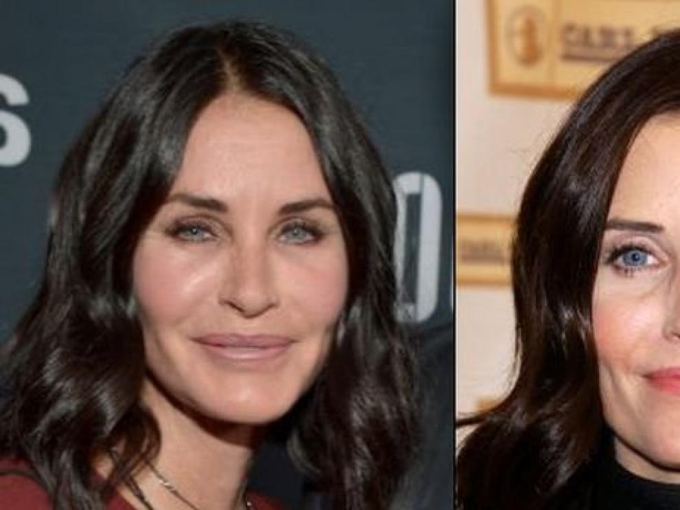 A la derecha el 'antes', en el año 2003, y a la izquierda el rostro actual de Courteney Cox.