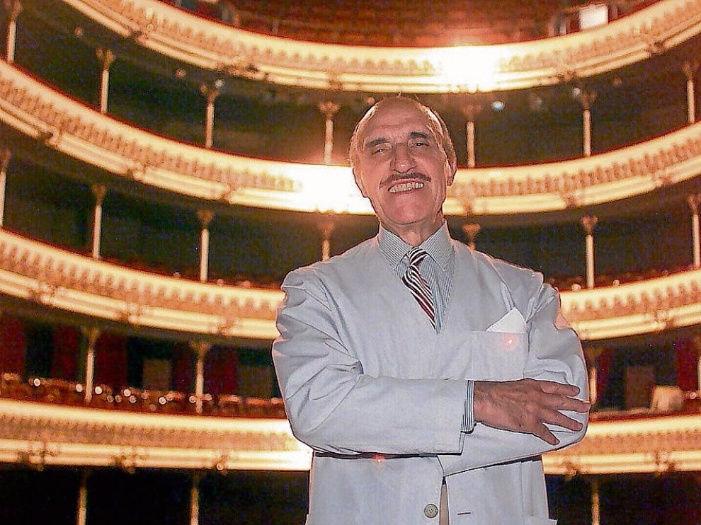 El actor José Sazatornil 'Saza', en el Teatro Principal de Zaragoza en 2001.