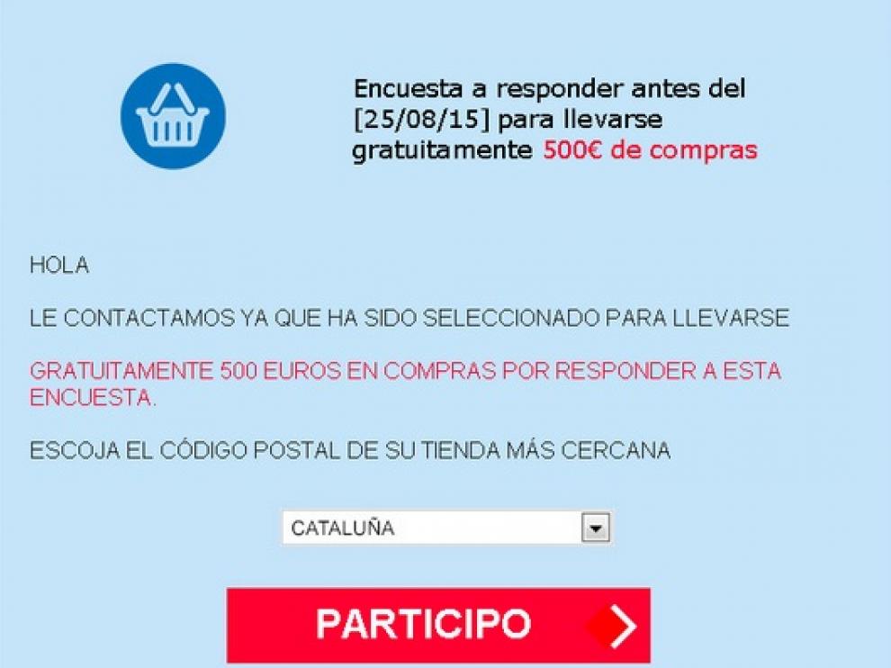 Falso cheque de descuento del supermercado Lidl