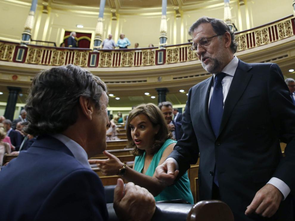 Rajoy tras finalizar la votación en la que se rechazaron todas las enmiendas a los presupuestos de 2016.