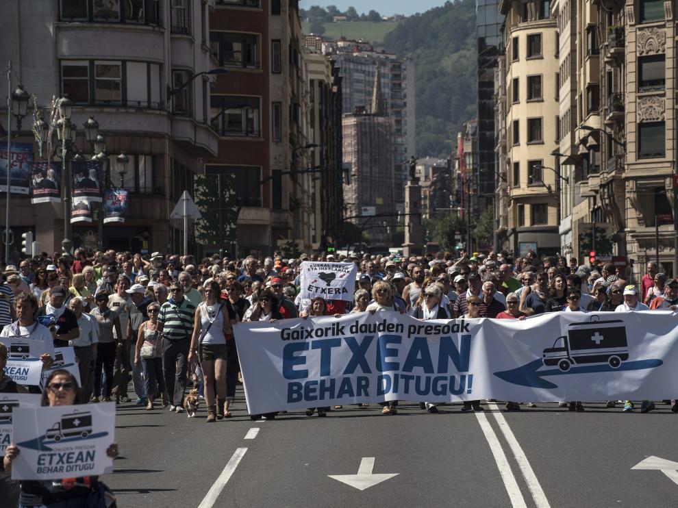 Manifestación de este viernes en Bilbao