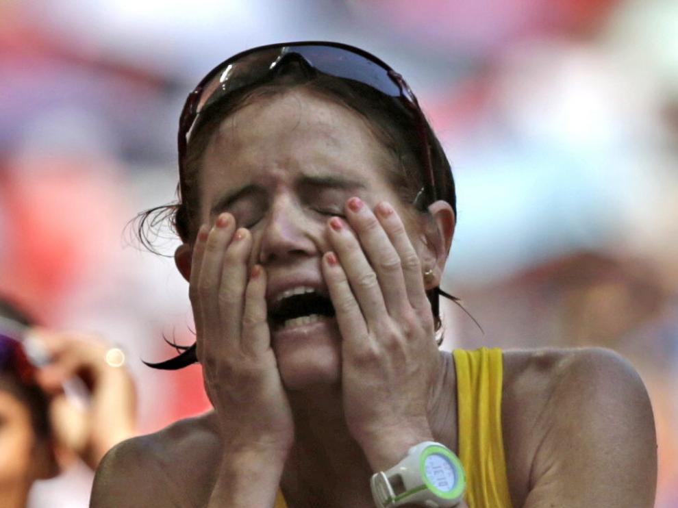 La zaragozana María José Poves tras la carrera