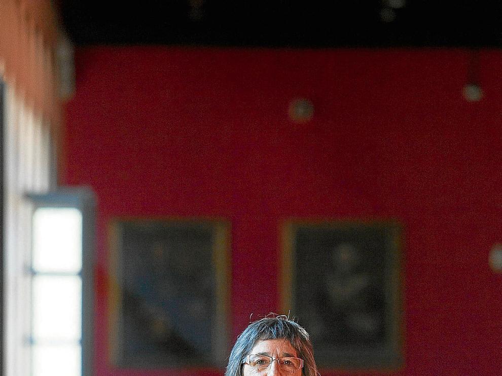 María Teresa Aparicio, en los pasillos del Paraninfo de la Universidad de Zaragoza.