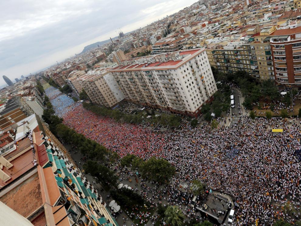 Vista de la Vía Lliure el día de la Diada.