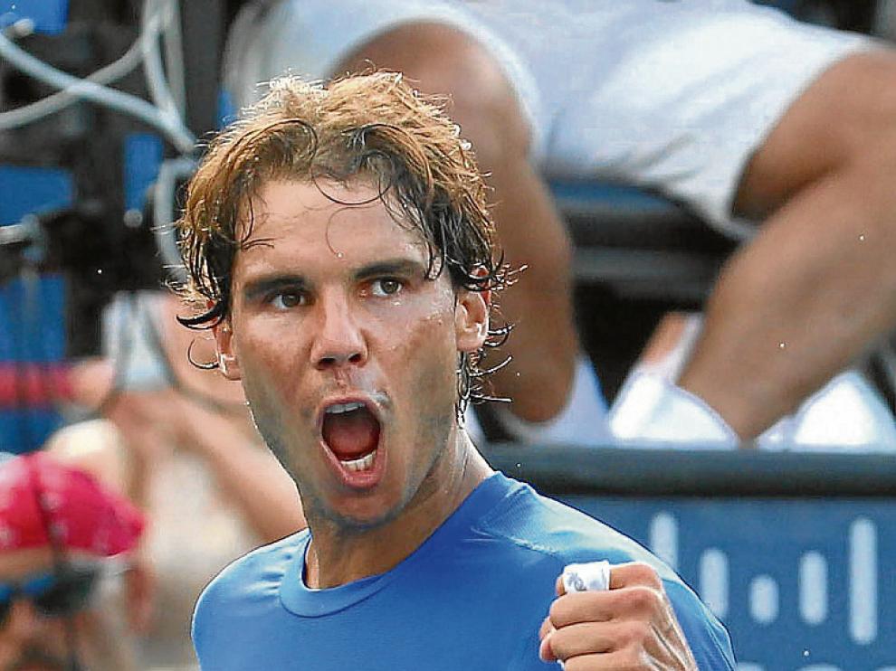 Rafa Nadal en el partido de ayer en Montreal.