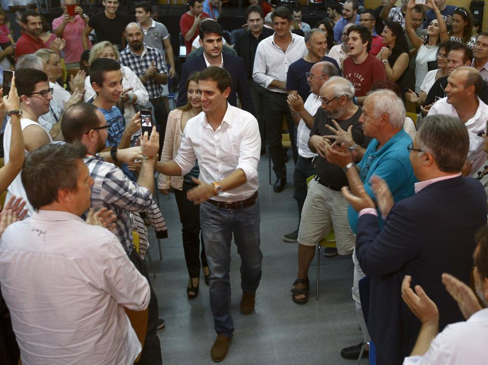 Albert Rivera, en un acto de campaña esta semana en Casteldefells.