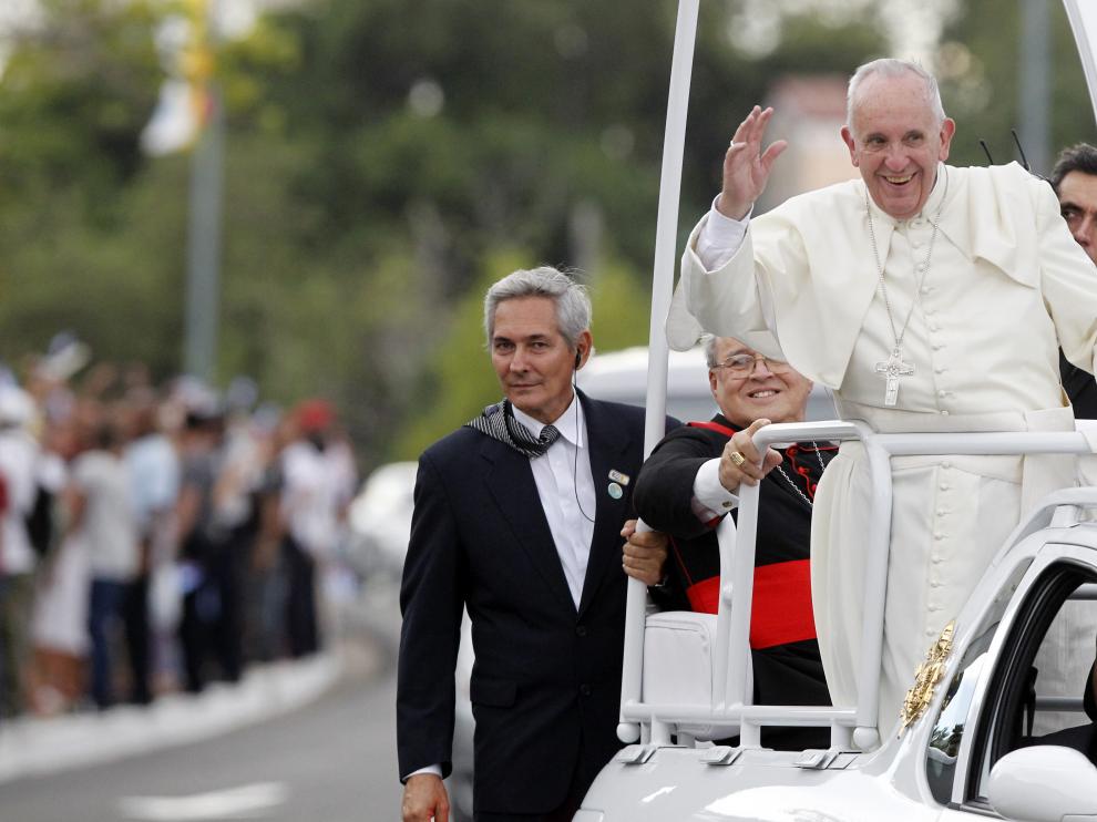 El papa Francisco, a su llegada a La Habana