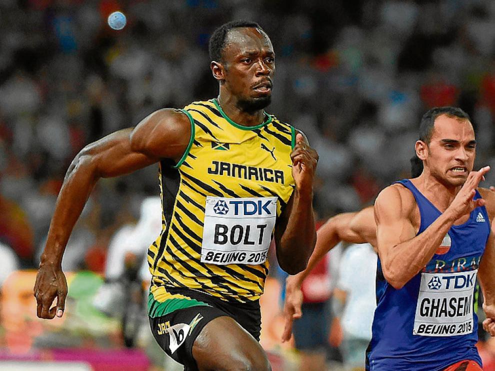 El jamaicano Usain Bolt durante la serie de ayer en Pekín.