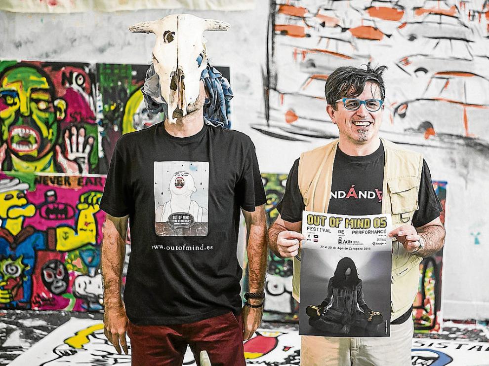 Sergio Muro y David Giménez (espacio Enlatamus), en el proyecto creativo del primero.