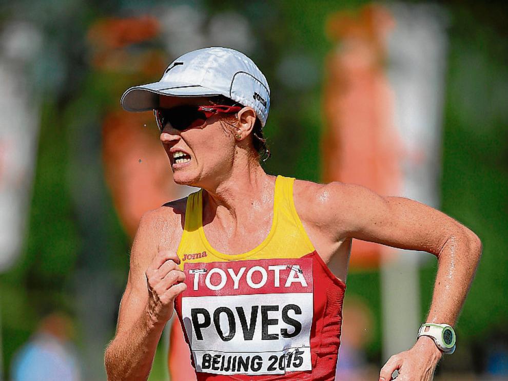María José Poves, durante la prueba de 20 km marcha.