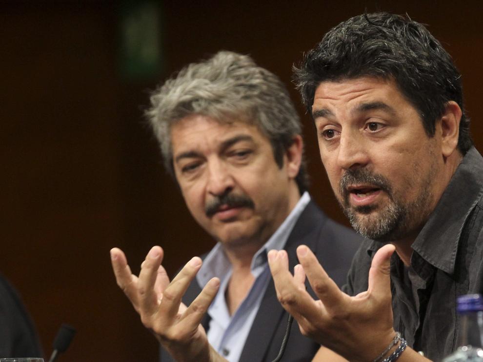 ?El director Cesc Gay, en primer término, junto al actor Ricardo Darín