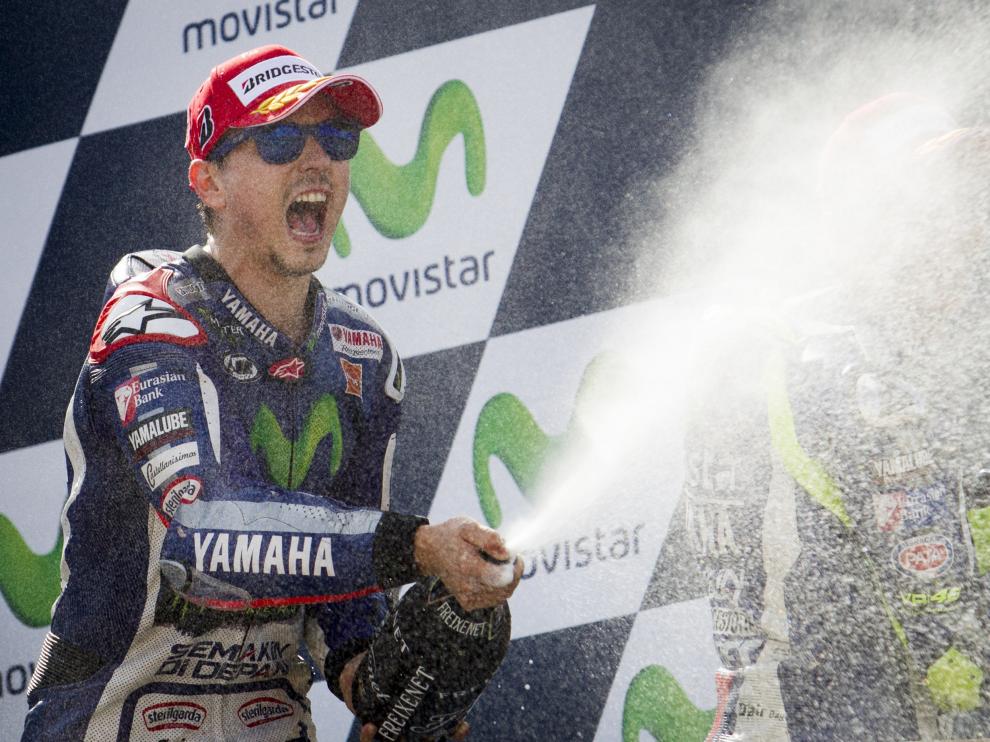 Jorge Lorenzo celebrando su victoria