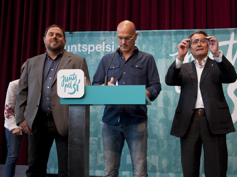 Oriol Junqueras, Raül Romeva y Artur Mas