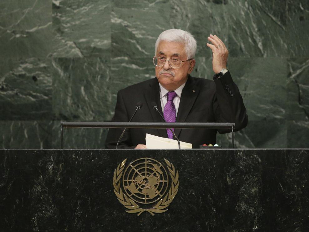 El líder palestino Mahmud Abás habla en la ONU