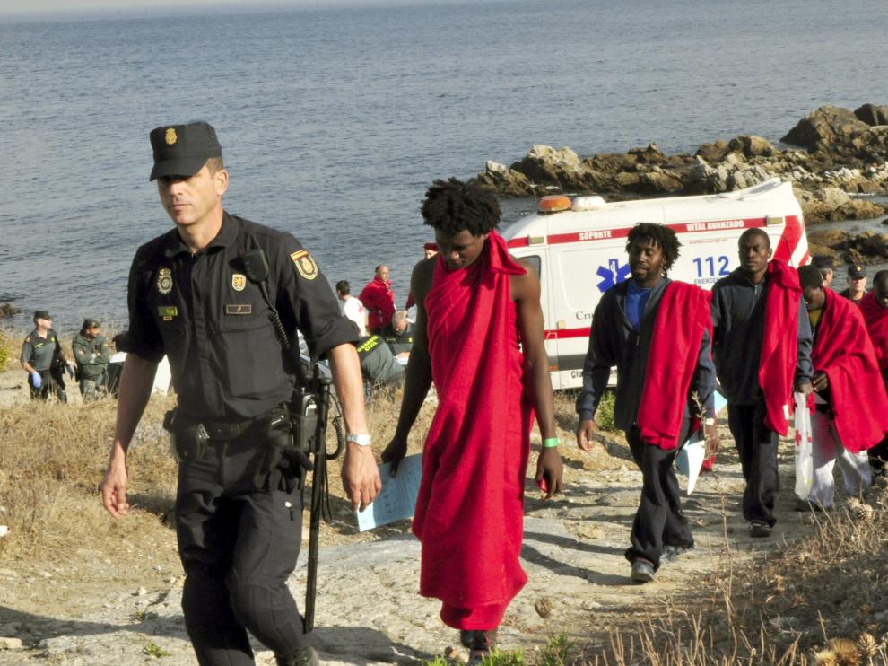 Inmigrantes que llegan a Ceuta