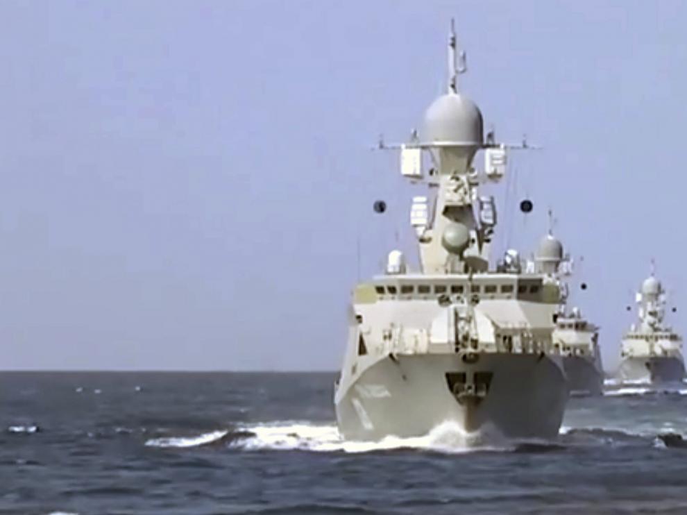 Buques del Ejército ruso en el mar Caspio