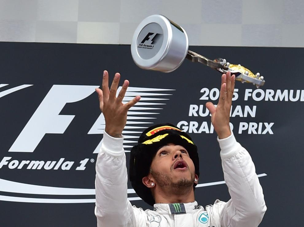 Lewis Hamilton celebra su triunfo de este domingo