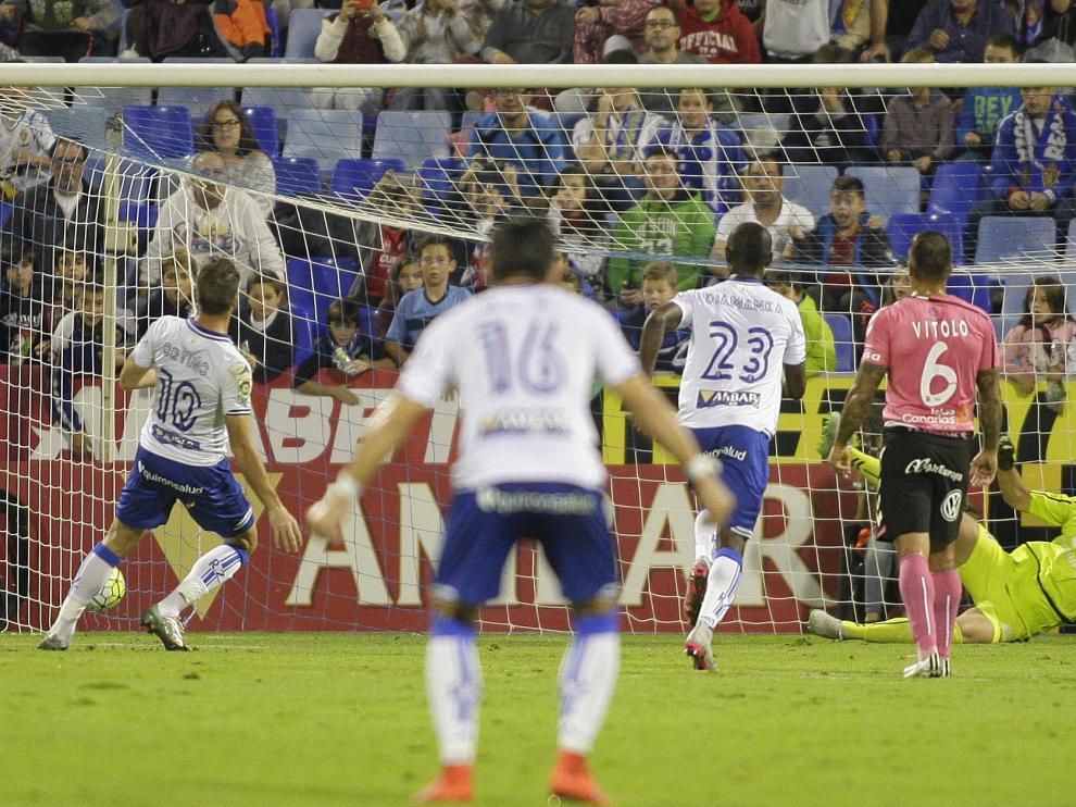 Ortuño marca el primer gol del Real Zaragoza