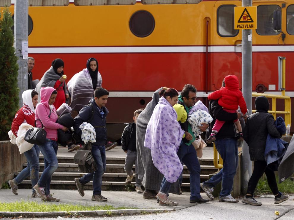 Ola de refugiados en Eslovenia