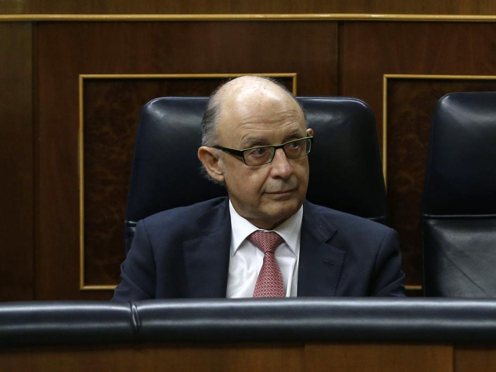 El ministro de Hacienda, Cristobal Montoro, este martes en el Congreso.
