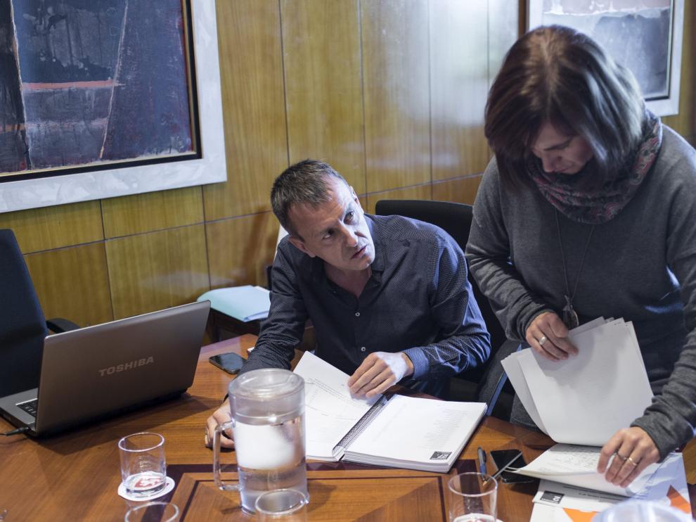 Reunión entre Zec, PSOE, Ciudadanos y CHA.