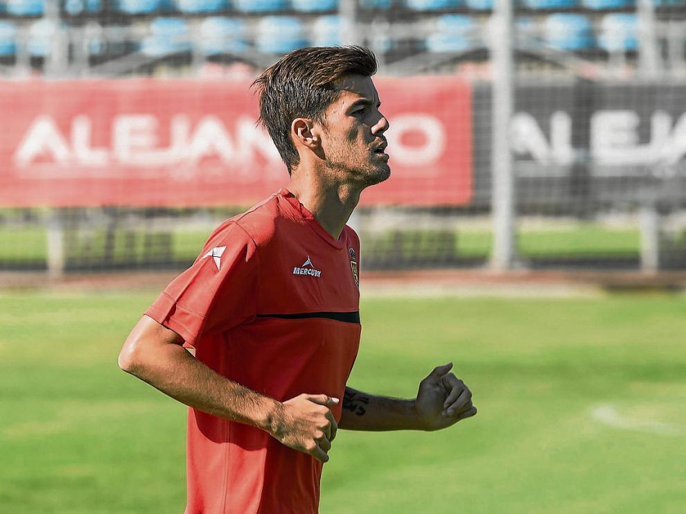 Aria Hasegawa, en un entrenamiento del Real Zaragoza.