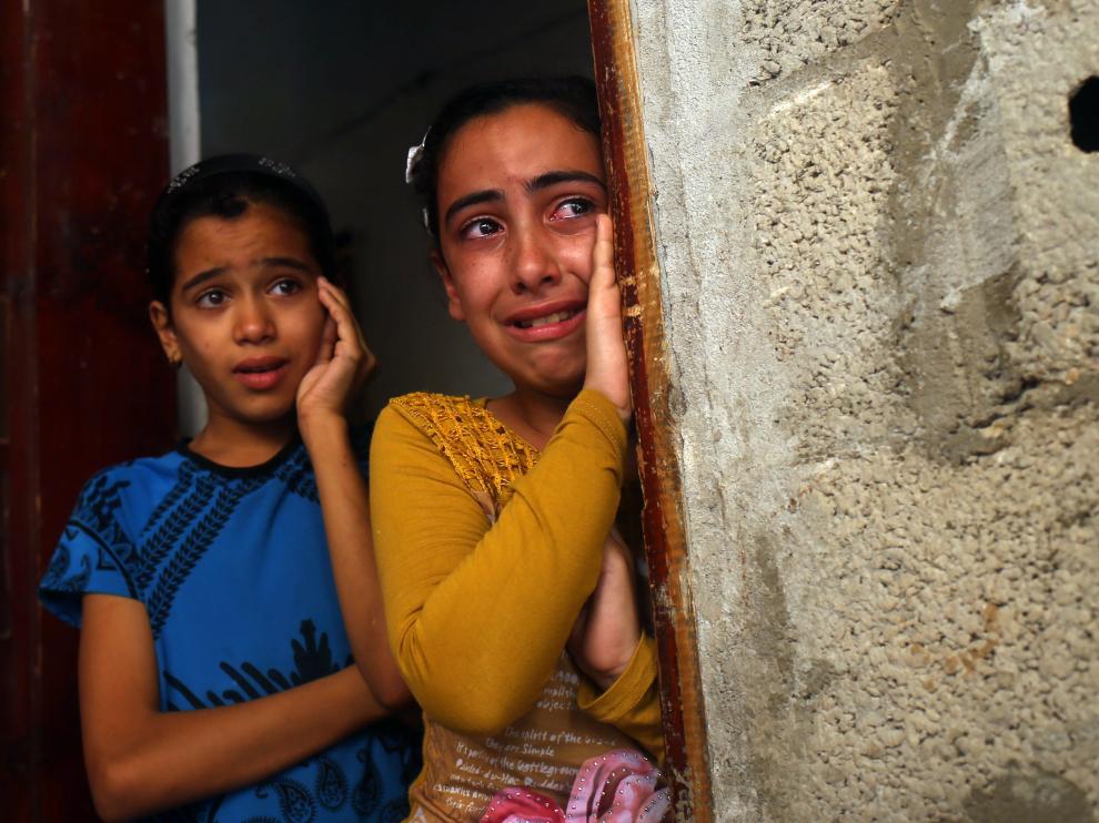 dolor entre los niños palestinos
