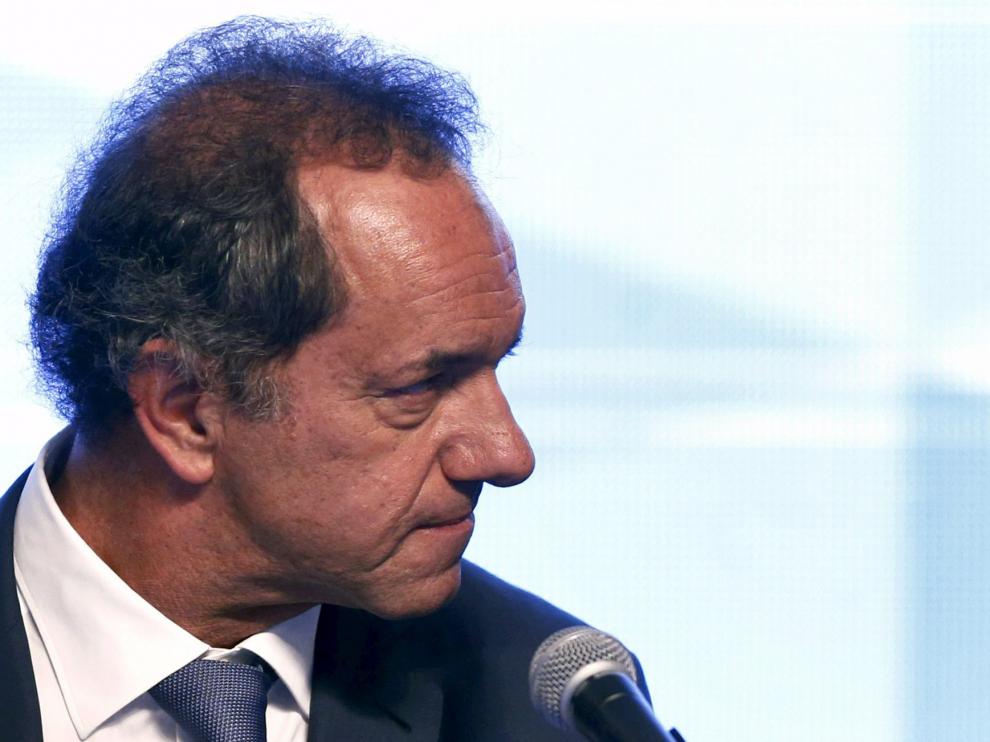 Los candidatos Daniel Scioli y Cristina Fernández.
