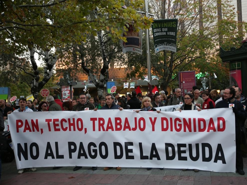 Las Marchas de la Dignidad recorren Zaragoza.
