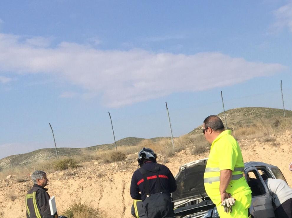 Vehículo accidentado a la altura de Santa Fe