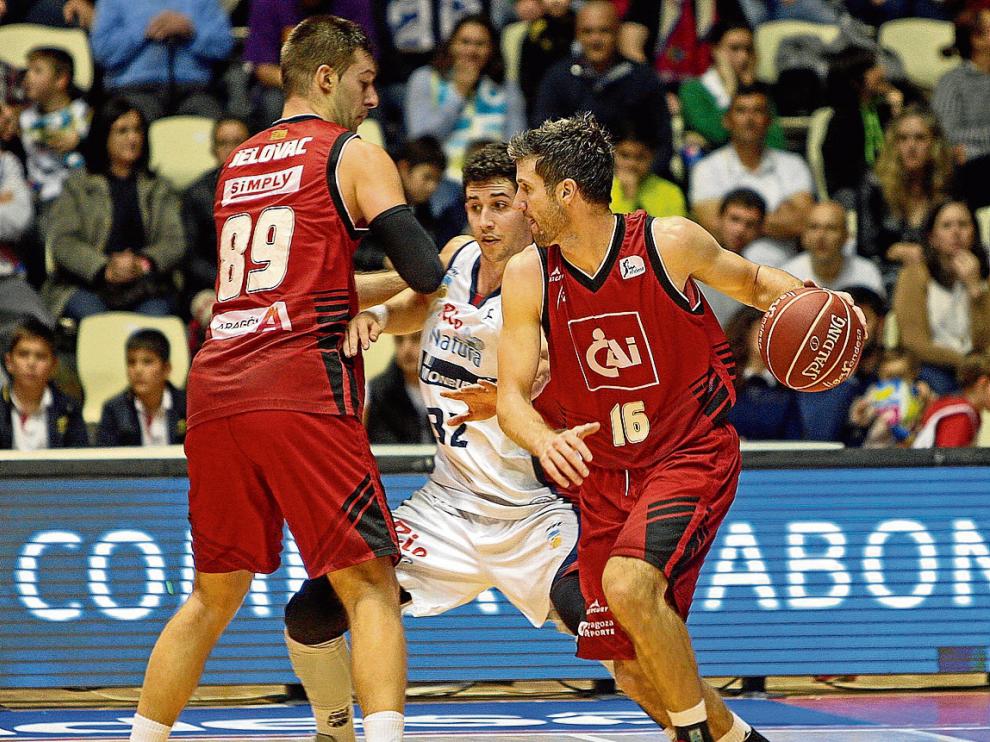 Drake Diener, uno de los tiradores más fiables del CAI Zaragoza, en el partido contra el Obradoiro.