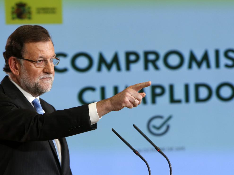 Mariano Rajoy durante la rueda de prensa tras el Consejo de Ministros.