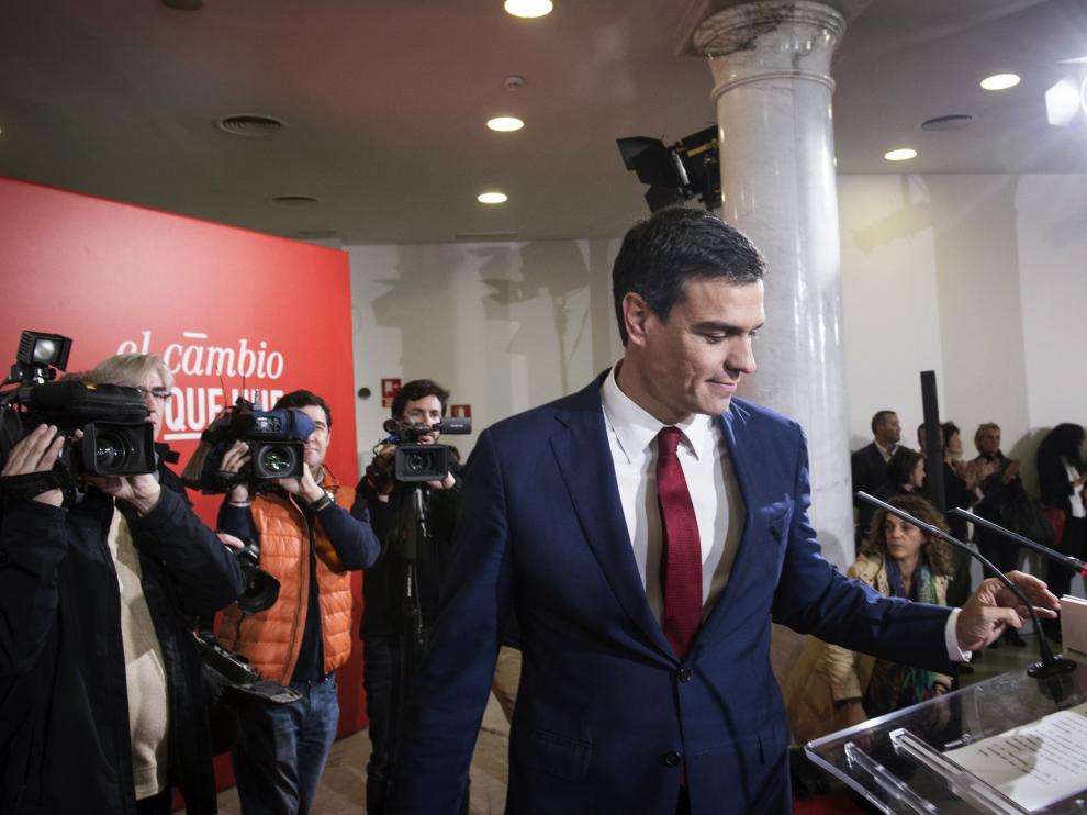 Pedro Sánchez, a su llegada al acto en el que ha dado a conocer la propuesta de reforma de la Constitución.