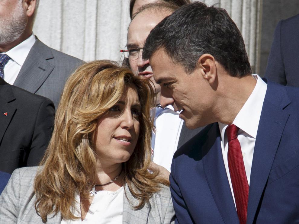 Susana Díaz y Pedro Sánchez.