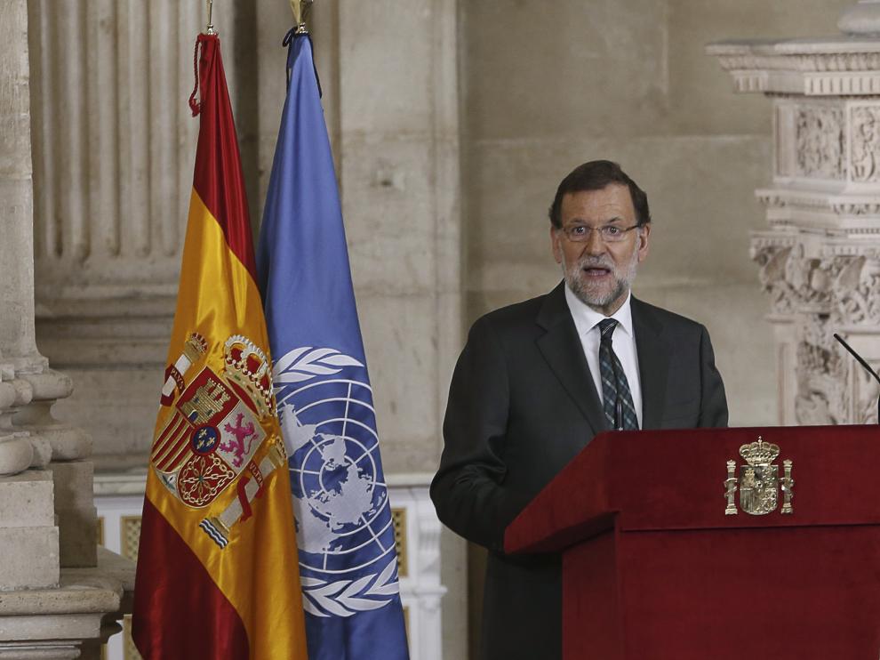 Mariano Rajoy, durante su intervención en el acto del 70 aniversario de la Carta de las Naciones Unida.