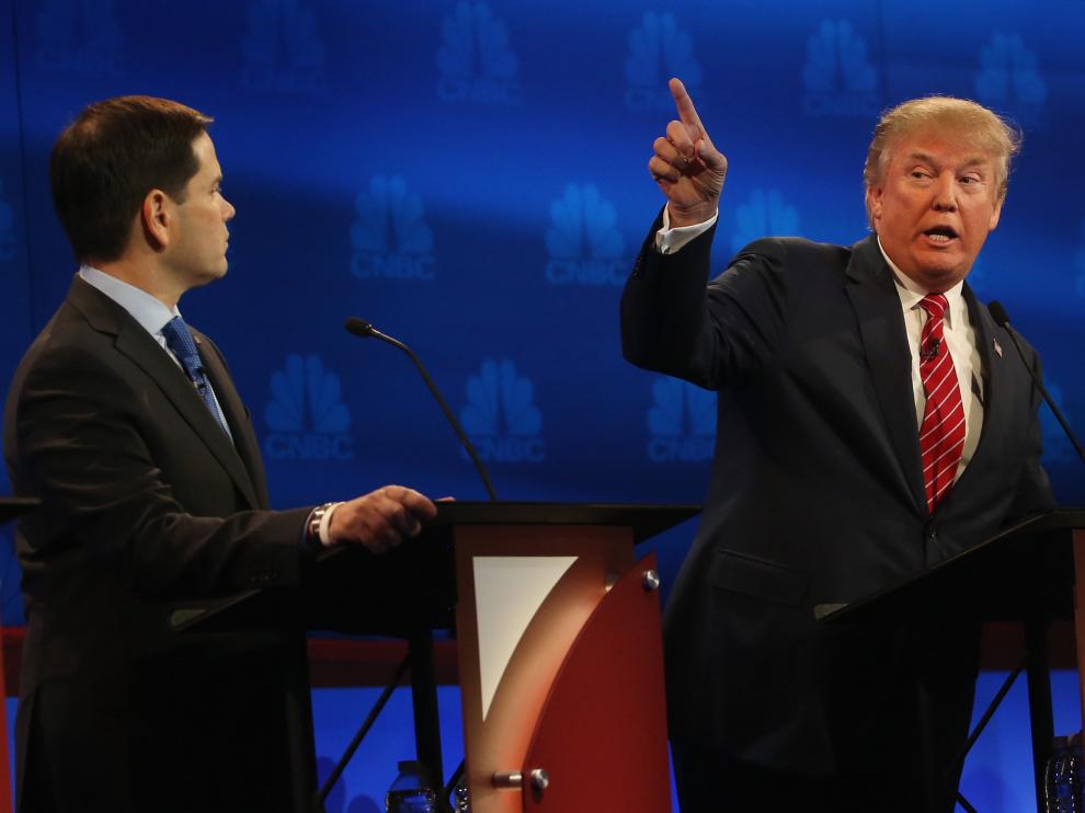 Trump durante el tercer debate televisado.