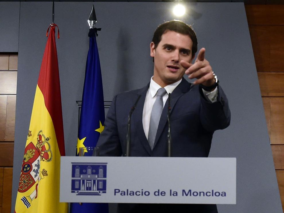 Albert Rivera, en Moncloa tras reunirse con Rajoy