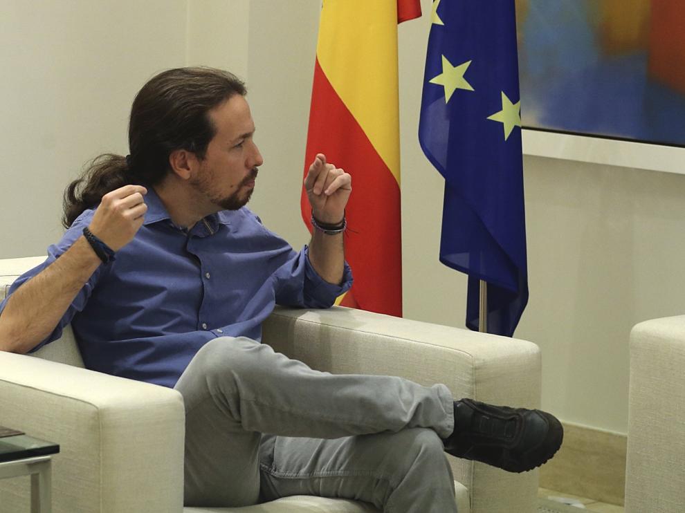 Mariano Rajoy y Pablo Iglesias durante su encuentro.