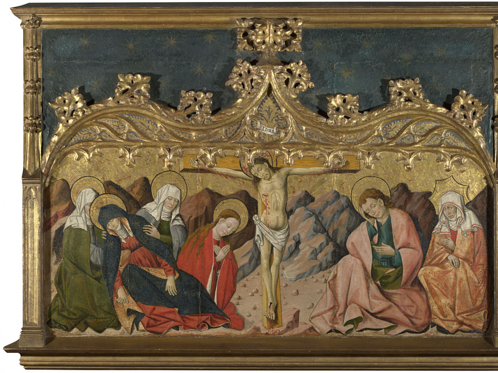 'La Crucifixión', del retablo del siglo XV que salió de la ermita de San Martín de Riglos.