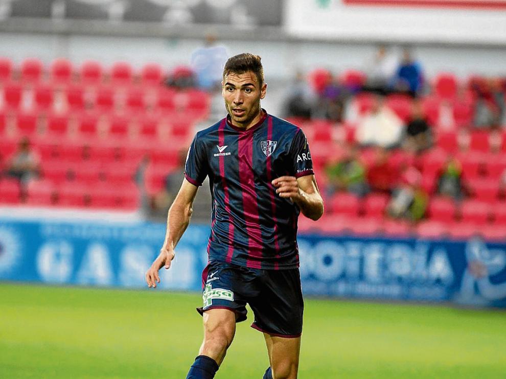 David Morillas durante un partido de esta temporada con la SD Huesca.