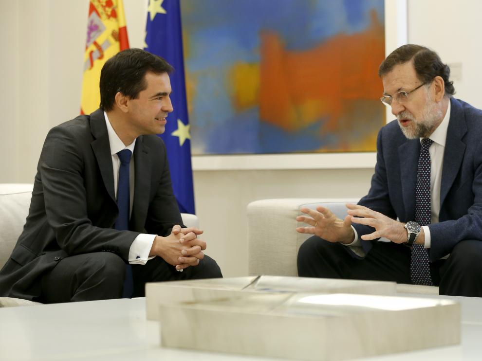 Mariano Rajoy, durante una reunión con el líder de UPyD, Andrés Herzog.