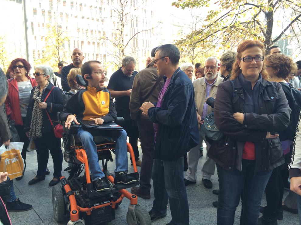 Pablo Echenique este sábado en la concentración contra la violencia machista.