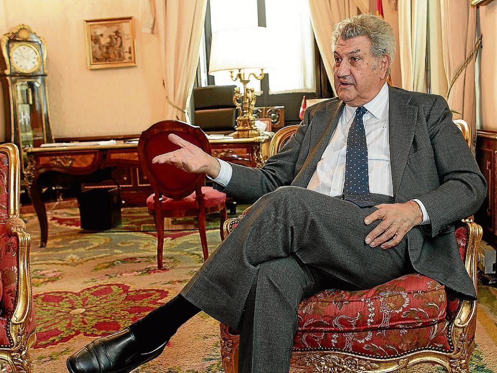 El presidente del Congreso de los Diputados, Jesús Posada, durante la entrevista.