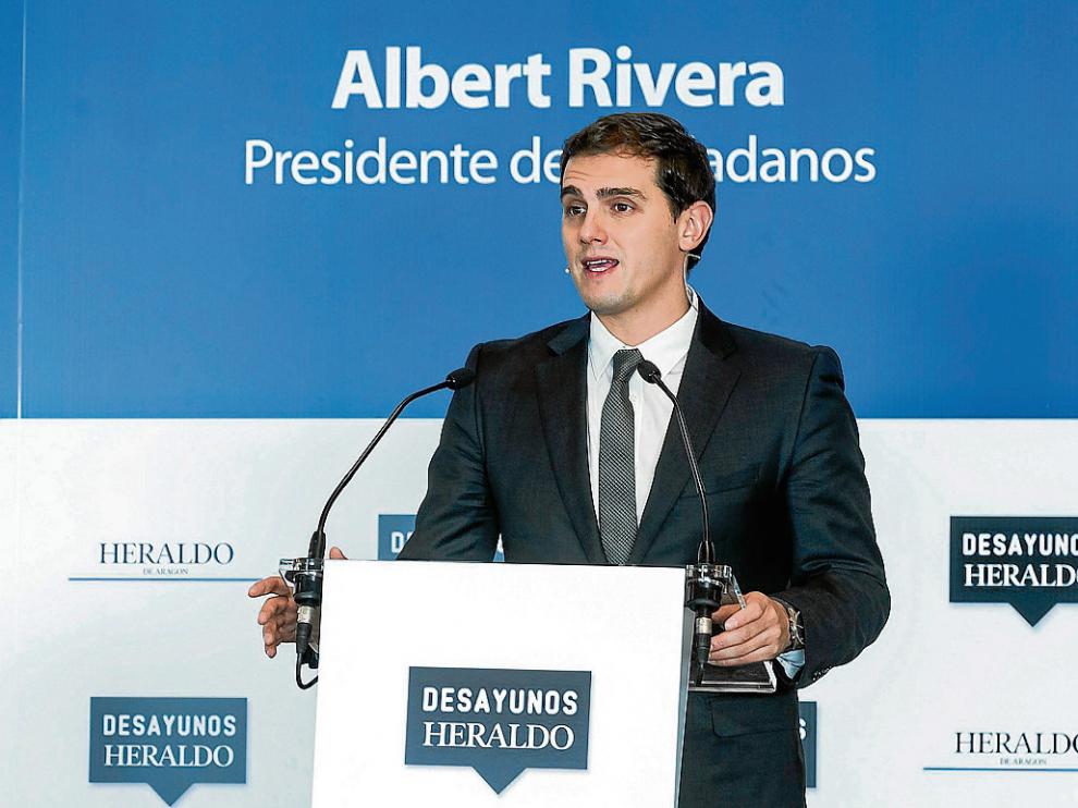 El presidente de Ciudadanos, Albert Rivera, durante su intervención.